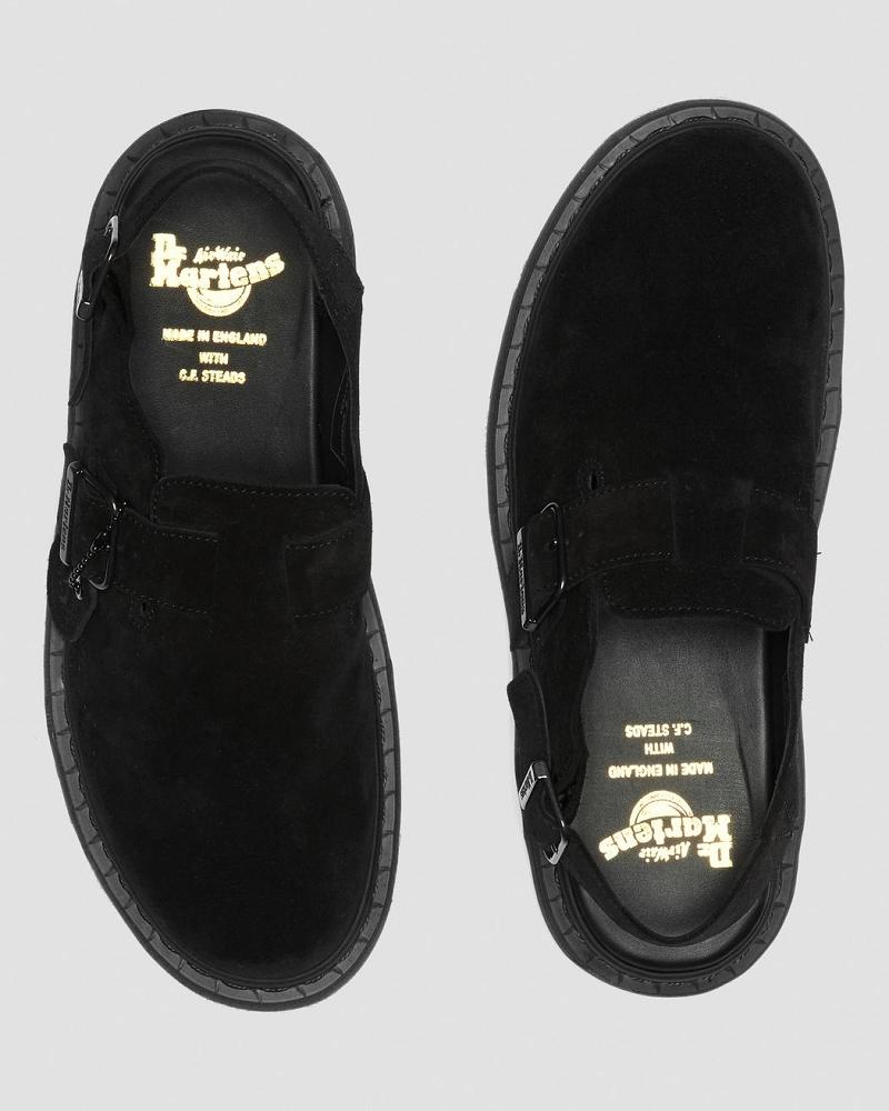 Sandalias Con Tiras Dr Martens Jorge Made in England Gamuza Slingbacks Hombre Negros | MX 167WNB